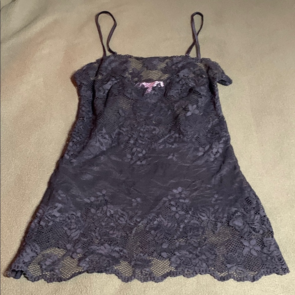 Victoria’s Secret black lace nighty. Adjustable straps. Size Medium